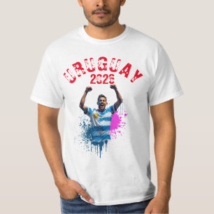 Camiseta Celebração de Gol de Futebol Bandeira do Uruguai 2