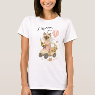 Camiseta Celebração de Golfe Gato Siamês Golfe