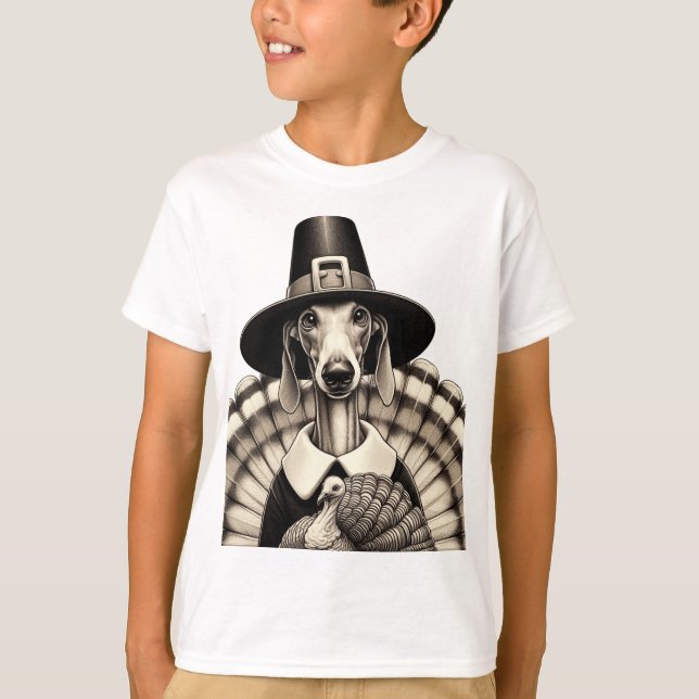 Camiseta Celebração de greyhound de Ação de Graças (Frente)