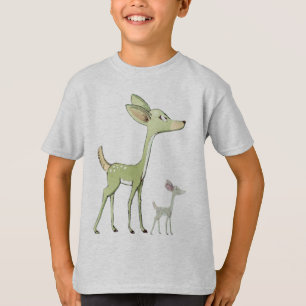 Camiseta Celebração de Natal Cervos Verdes Feriados Fofo