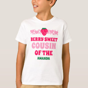 Camiseta Celebração de Primeiro Aniversário de Morango Prim