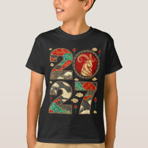 Camiseta Celebração do Ano Novo Chinês 2027 Ano do Bode