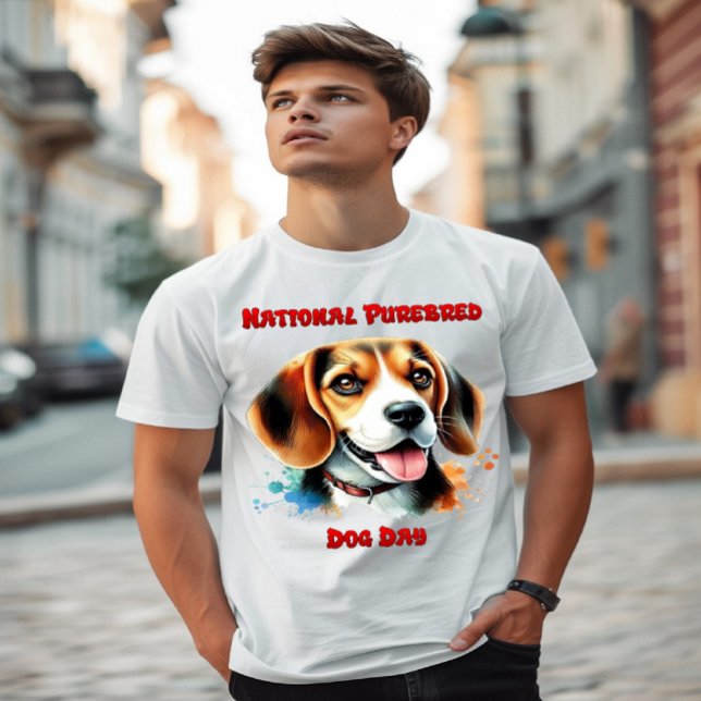 Camiseta Celebração do Beagle: Dia Nacional do Cachorro Pur (Criador carregado)