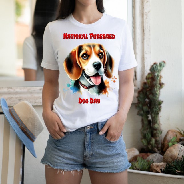 Camiseta Celebração do Beagle: Dia Nacional do Cachorro Pur (Criador carregado)