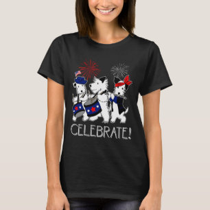 Camiseta Celebração do Dia 4 de Julho Terrier Cães Marchand