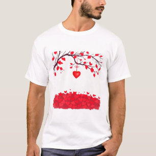Camiseta Celebração do dia de os namorados do Amor