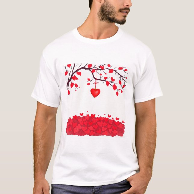 Camiseta Celebração do dia de os namorados do Amor (Frente)