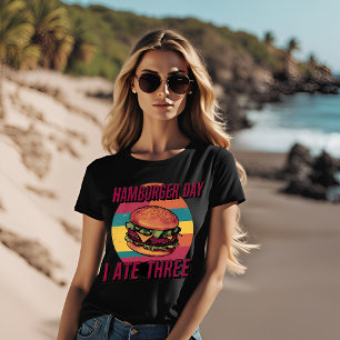 Camiseta Celebração do Dia de Três Hambúrgueres