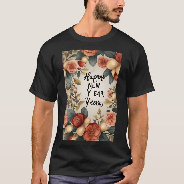 Camiseta Celebração do feliz ano novo (Frente)