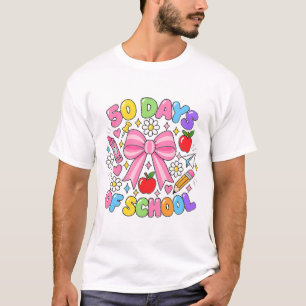 Camiseta Celebração do Laço Rosa do 50º Dia de Escola