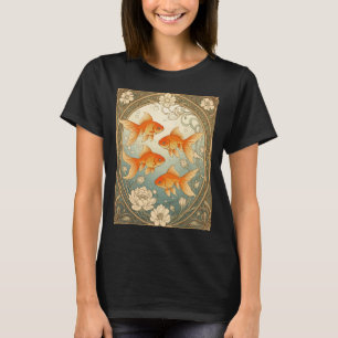 Camiseta Celebração do Nowruz em Harmonia com Peixes Dourad