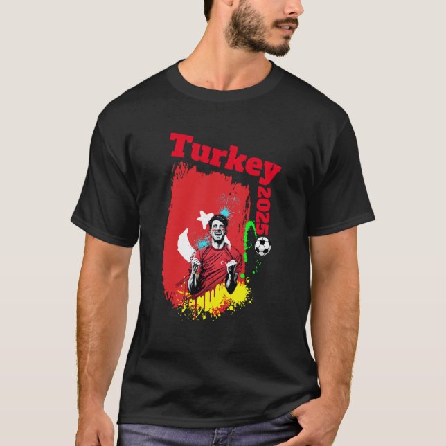 Camiseta Celebração do objetivo do futebol Turquia Bandeira (Frente)