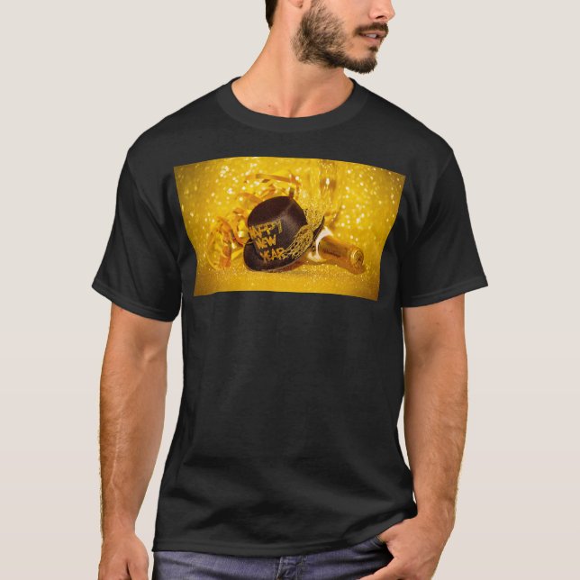 Camiseta Celebração festiva de Ano Novo SlipperyJoe (Frente)