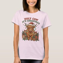 Camiseta Celebração Festiva de Natal da Vaca das Terras Alt