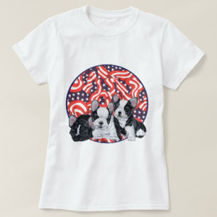 Camiseta Celebração Patriótica do Bulldog Francês