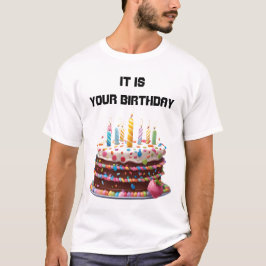 Camiseta Celebração Personalizada Personalizada de Bolo de