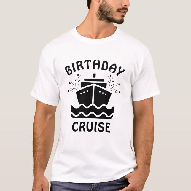 Camiseta Celebração Personalizável do Cruise de Aniversário (Frente)