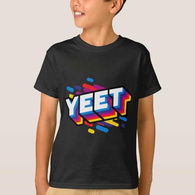 Camiseta Celebração Yeeting do Slogan Trendy Meme Yeet do Y (Frente)
