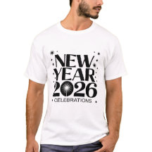 camiseta Celebrações de Ano Novo 2026