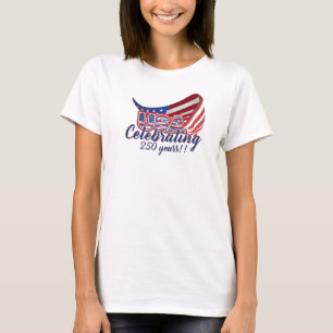 camiseta celebrando 250 estrelas e listras dos EUA