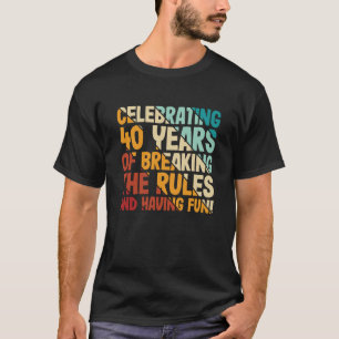 Camiseta Celebrando 40 anos de aniversário retrô 40 anos mo