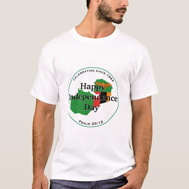 Camiseta Celebrando a INDEPENDÊNCIA Zâmbia na ZÂMBIA (Frente)