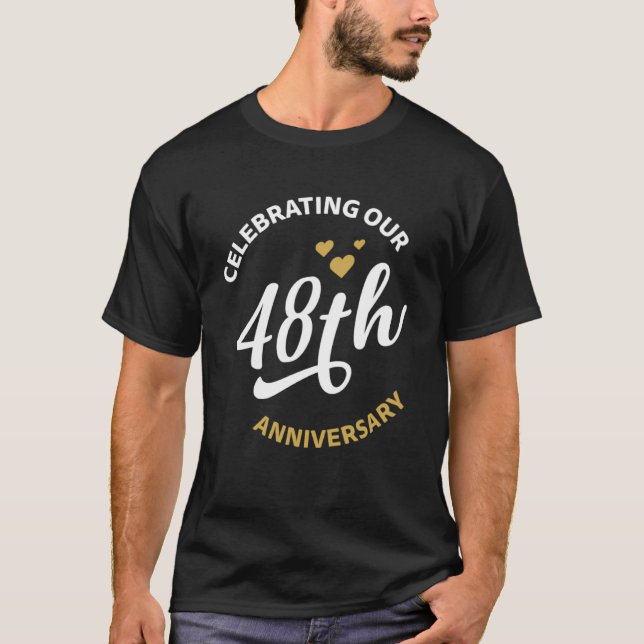 Camiseta Celebrando nossos 48º aniversário de 48 anos (Frente)