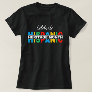 Camiseta Celebrando o Mês da Herança Hispânica,hola hispâni