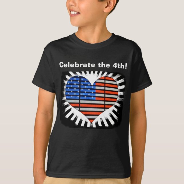 Camiseta Celebrar a 4ª bandeira americana (Frente)