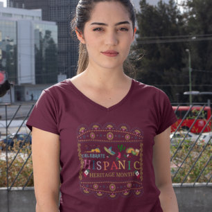 Camiseta Celebrar a Design do Mês do Patrimônio Hispânico