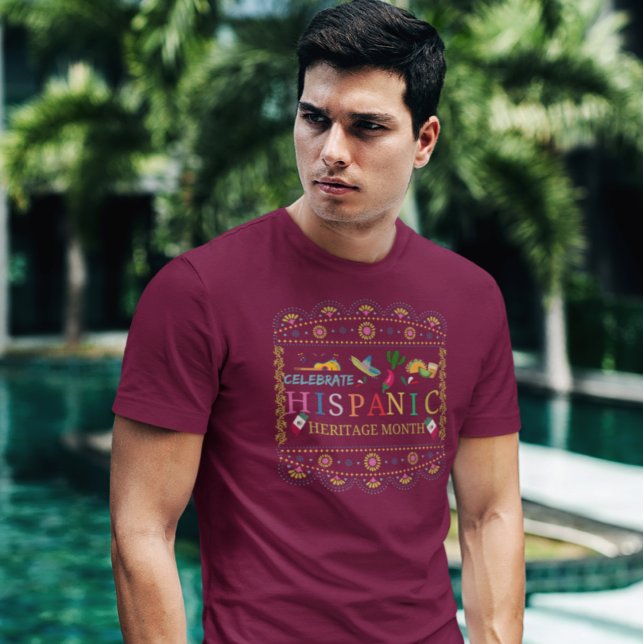 Camiseta Celebrar a Design do Mês do Patrimônio Hispânico (Criador carregado)