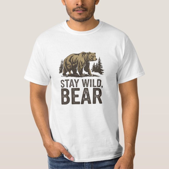 Camiseta Celebrar a vida selvagem com a arte do urso (Frente)