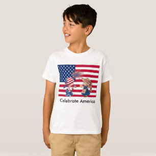 Camiseta Celebrar bandeira americana