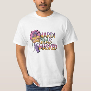 Camiseta Celebrar Carnaval com Arte Mardi Gras