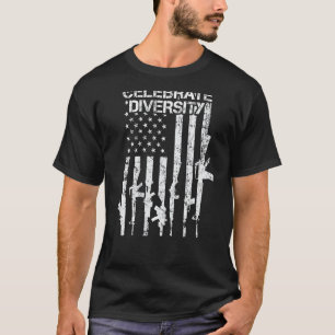 Camiseta Celebrar Diversidade - Armas Funny USA Flag Pro Gu