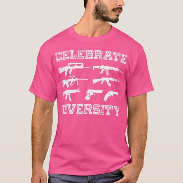 Camiseta Celebrar Diversidade Diferentes Amantes de Armas (Frente)