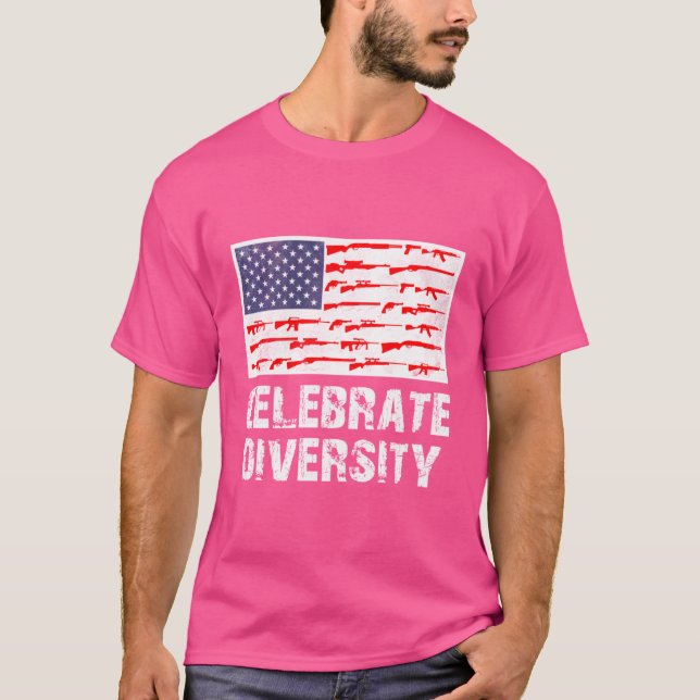 Camiseta Celebrar Diversidade - Emenda Engraçado ao Segundo (Frente)