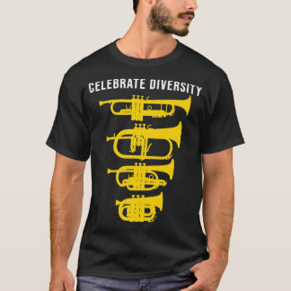 Camiseta Celebrar Diversidade Funny Trumpet Flugelhorn Corn