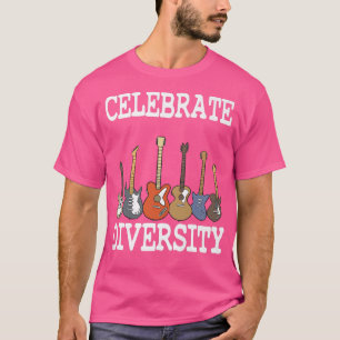 Camiseta Celebrar Diversidade Violão Amava Engraçado Guitar