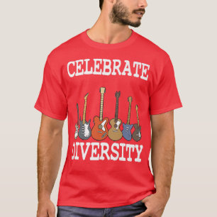 Camiseta Celebrar Diversidade Violão Amava Engraçado Guitar