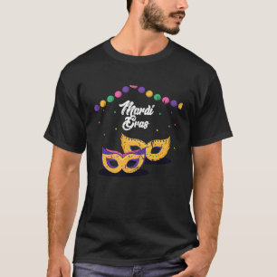Camiseta Celebrar Festival Madri Gras Miçangas Máscaras Mul