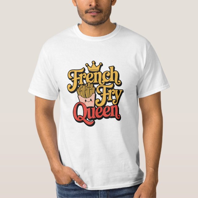 Camiseta Celebrar Fritas Francesas com Trabalho de arte Div (Frente)