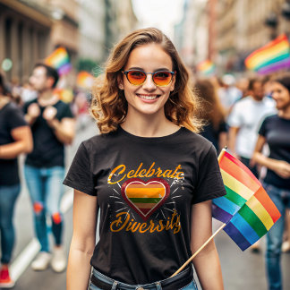 Camiseta Celebrar Gradiente Cardíaco da Diversidade