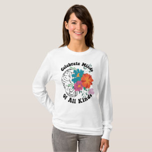 Camiseta Celebrar mentes de todos os tipos. Consciência do 