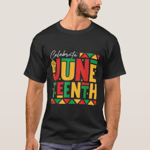 Camiseta Celebrar o 18 de junho de 1865 Black Freedom Black