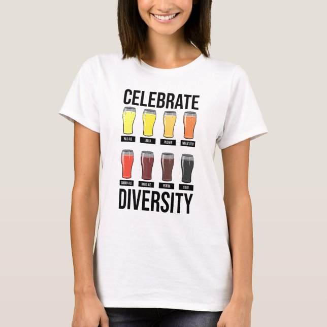 Camiseta Celebrar o Bartender da Diversidade (Frente)