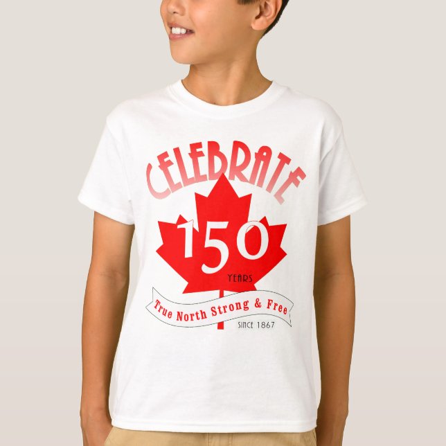 Camiseta Celebrar o Canadá por 150 anos (Frente)