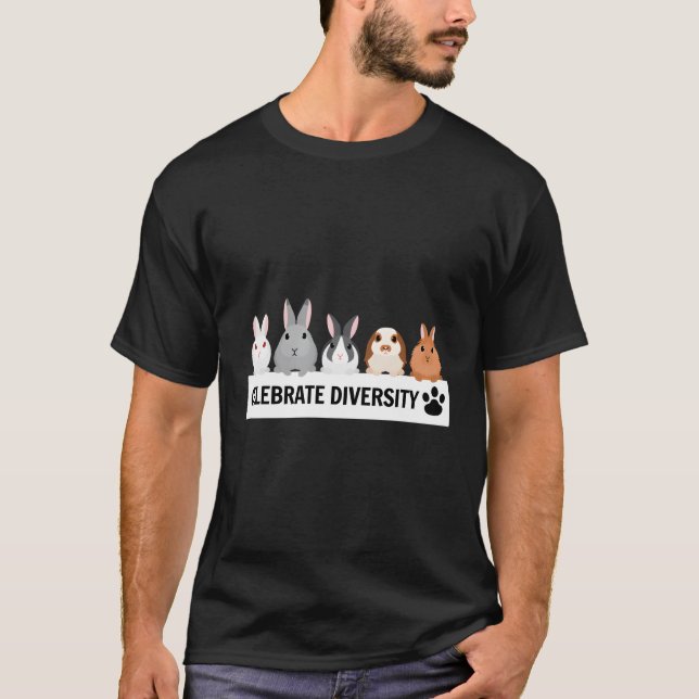 Camiseta Celebrar O Coelho De Pet Da Diversidade Para O Coe (Frente)