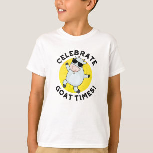 Camiseta Celebrar o Goat Times Positivo Animal Pun
