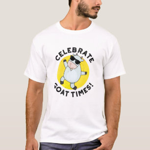 Camiseta Celebrar o Goat Times Positivo Animal Pun